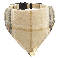 HKM-7960125 Classic Plaid Breakaway Cat Collar with Bowtie and Scarf, Adjustable Fit
