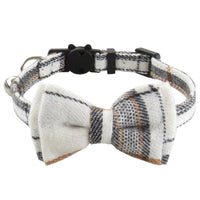 HKM-7960125 Classic Plaid Breakaway Cat Collar with Bowtie and Scarf, Adjustable Fit