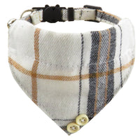 HKM-7960125 Classic Plaid Breakaway Cat Collar with Bowtie and Scarf, Adjustable Fit