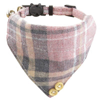 HKM-7960125 Classic Plaid Breakaway Cat Collar with Bowtie and Scarf, Adjustable Fit