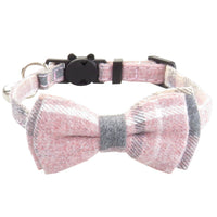 HKM-7960125 Classic Plaid Breakaway Cat Collar with Bowtie and Scarf, Adjustable Fit