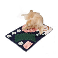 HKM-796115 Western-Style Polar Fleece Pet Sniffing Mat for Dining Table Use