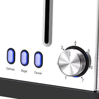 HKM-796179 Stainless Steel 1900W Automatic 4-Slice Toaster with Fast Heating Function