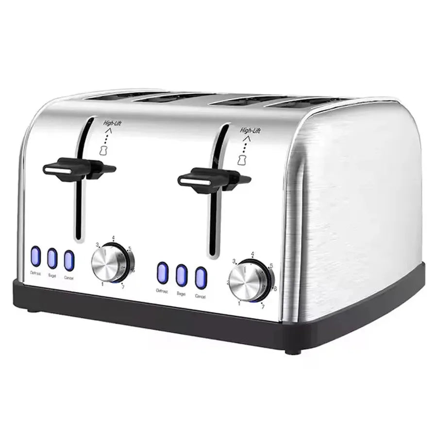 HKM-796179 Stainless Steel 1900W Automatic 4-Slice Toaster with Fast Heating Function