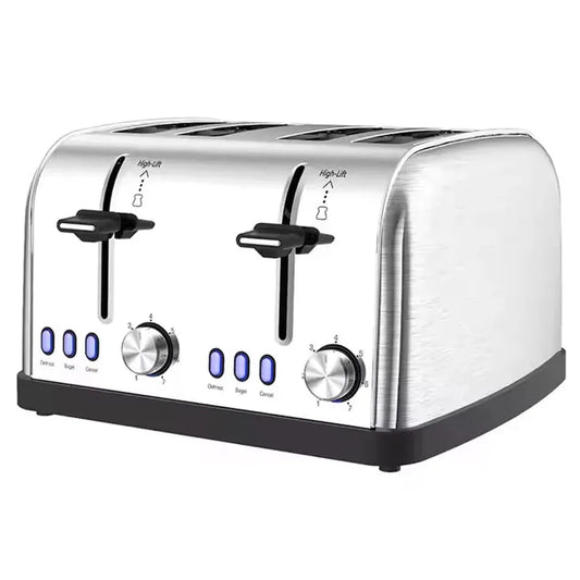 HKM-796179 Stainless Steel 1900W Automatic 4-Slice Toaster with Fast Heating Function