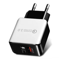 HKM-796307 Multi-Function USB Mobile Phone Charger Head - Fast Charging, 5V 3A, Single Port, Available in White and Black Options
