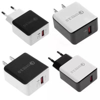 HKM-796307 Multi-Function USB Mobile Phone Charger Head - Fast Charging, 5V 3A, Single Port, Available in White and Black Options