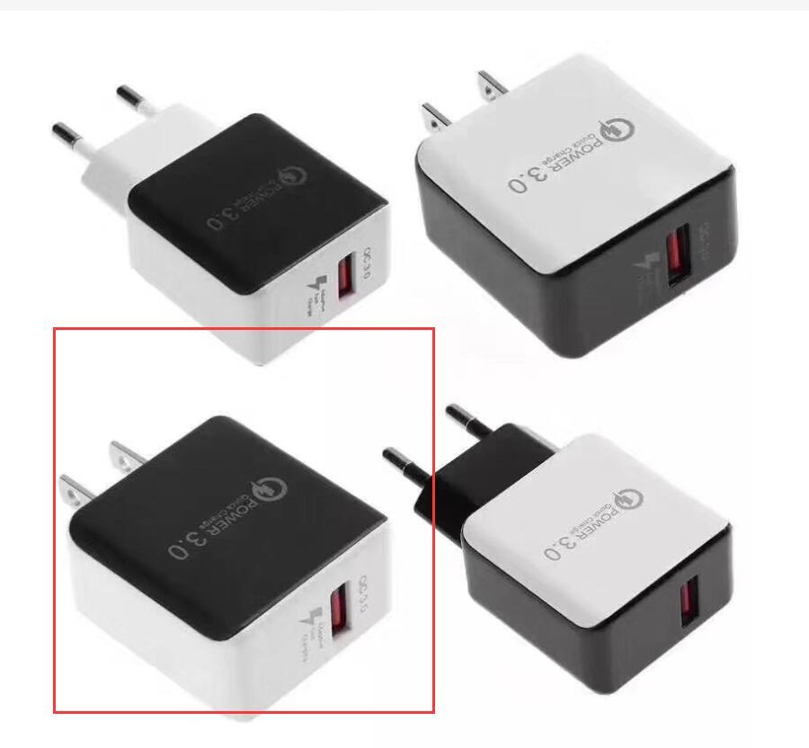 HKM-796307 Multi-Function USB Mobile Phone Charger Head - Fast Charging, 5V 3A, Single Port, Available in White and Black Options