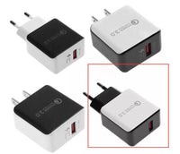 HKM-796307 Multi-Function USB Mobile Phone Charger Head - Fast Charging, 5V 3A, Single Port, Available in White and Black Options