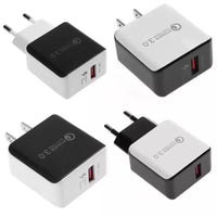 HKM-796307 Multi-Function USB Mobile Phone Charger Head - Fast Charging, 5V 3A, Single Port, Available in White and Black Options