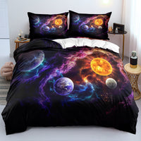 HKM-796435 Cartoon Anime Digital Printed Three-Piece Bedding Set in Yellow