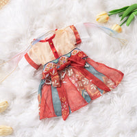 HKM-7965245 Red Princess Style Cat Skirt Hanfu - Anti Hair Loss, Sizes S to XXL