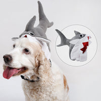 HKM-7966013 Adorable Plush Shark Hat for Cats and Small Dogs - Four Seasons Headgear