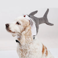 HKM-7966013 Adorable Plush Shark Hat for Cats and Small Dogs - Four Seasons Headgear