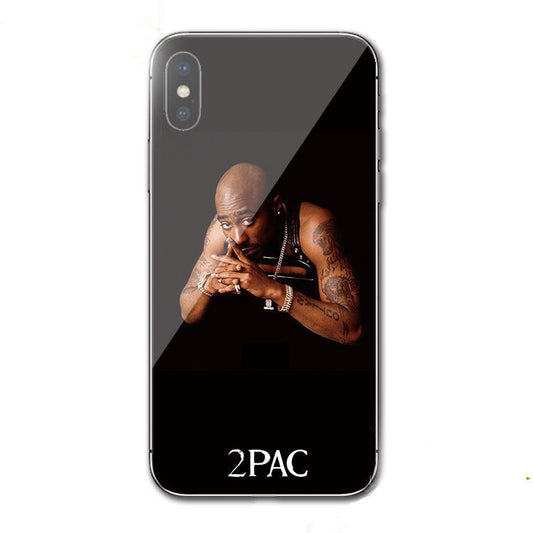 HKM-796691 2Pac Inspired Hip Hop Silicone Phone Case for Samsung - Reinforced Corners, Camera Protection