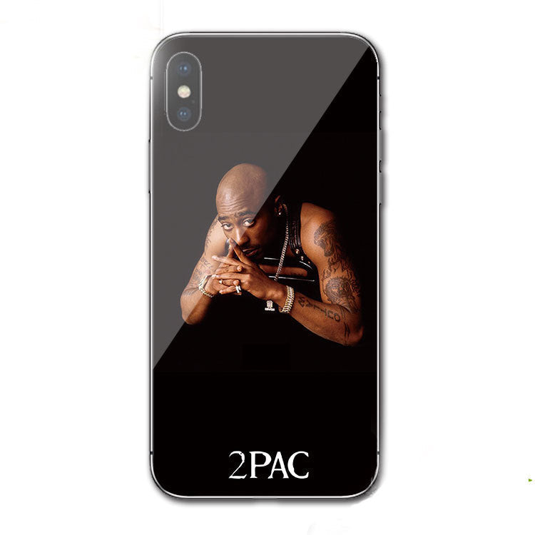 HKM-796691 2Pac Inspired Hip Hop Silicone Phone Case for Samsung - Reinforced Corners, Camera Protection