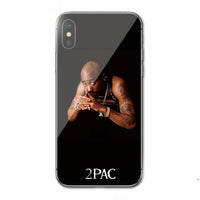 HKM-796691 2Pac Inspired Hip Hop Silicone Phone Case for Samsung - Reinforced Corners, Camera Protection