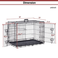 HKM-7967293 Large Encrypted Folding Dog Crate for Corgis and Shiba Inus, Iron Wire Construction, Two Size Options