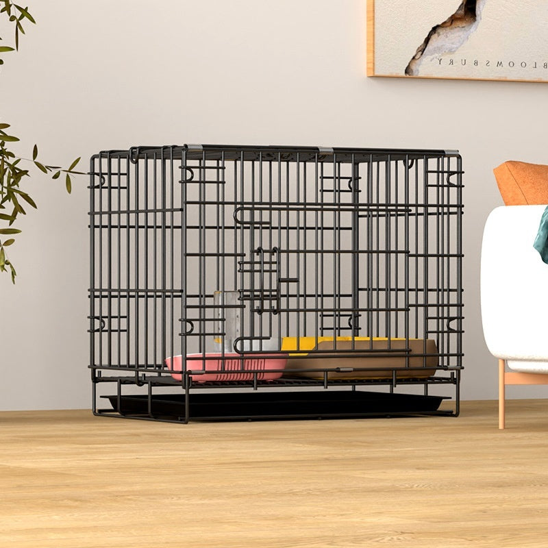 HKM-7967293 Large Encrypted Folding Dog Crate for Corgis and Shiba Inus, Iron Wire Construction, Two Size Options
