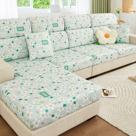 HKM-796755 Fashionable Ice Silk Sofa Cover with Various Print Designs and Size Options