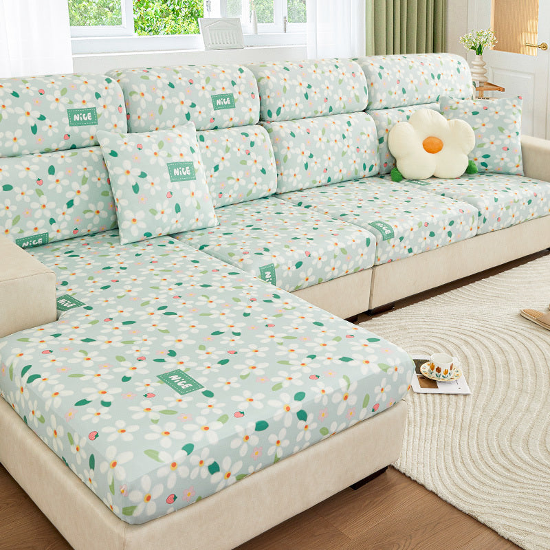 HKM-796755 Fashionable Ice Silk Sofa Cover with Various Print Designs and Size Options