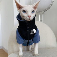 HKM-7967805 Cozy Coral Fleece Cat Clothes in Army Green, Sapphire Blue, and Beige - Multiple Sizes Available