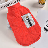 HKM-7968061 Casual Windproof Cotton Coat for Dogs and Cats in Red & Blue