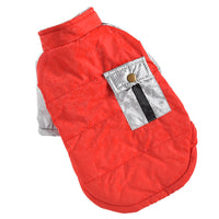 HKM-7968061 Casual Windproof Cotton Coat for Dogs and Cats in Red & Blue