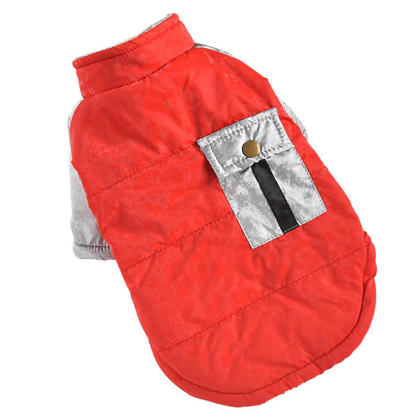 HKM-7968061 Casual Windproof Cotton Coat for Dogs and Cats in Red & Blue