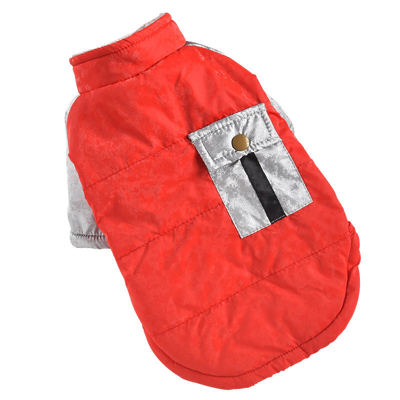 HKM-7968061 Casual Windproof Cotton Coat for Dogs and Cats in Red & Blue