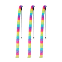 HKM-7968445 Rainbow Striped Long Plush Cat Teaser Toy for Interactive Play