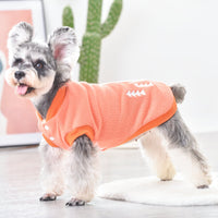 HKM-7969981 Cozy Double-Sided Flannel Jacket for Chihuahuas in Orange and Gray - Sizes S to 2L