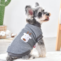 HKM-7969981 Cozy Double-Sided Flannel Jacket for Chihuahuas in Orange and Gray - Sizes S to 2L