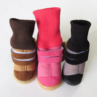 HKM-7970237 High Top Cotton Shoes for Dogs in Pink, Brown, and Black