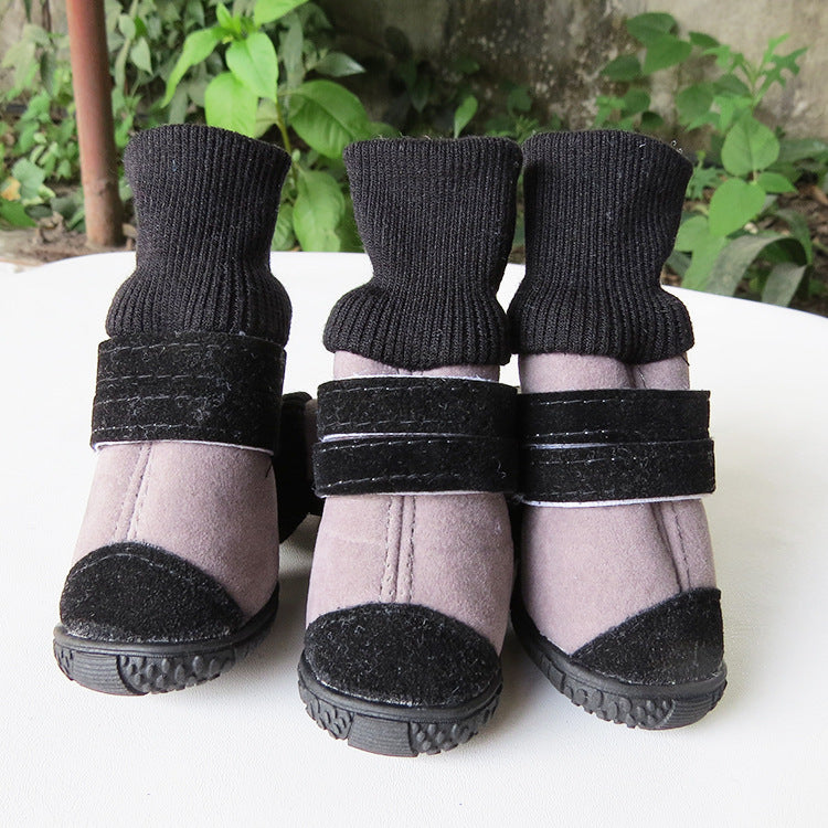 HKM-7970237 High Top Cotton Shoes for Dogs in Pink, Brown, and Black