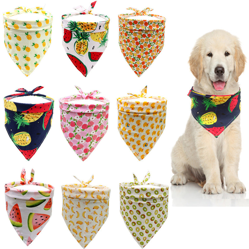 HKM-7971005 Pet Saliva Towel for Dogs - Cotton Triangle Towel, Small and Medium/Large Sizes Available