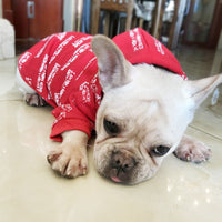 HKM-7971773 Stylish Cotton Sweatshirt for Dogs in Black, White, and Red - Multiple Sizes Available