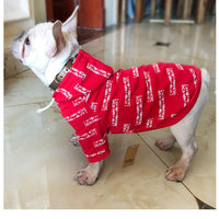 HKM-7971773 Stylish Cotton Sweatshirt for Dogs in Black, White, and Red - Multiple Sizes Available