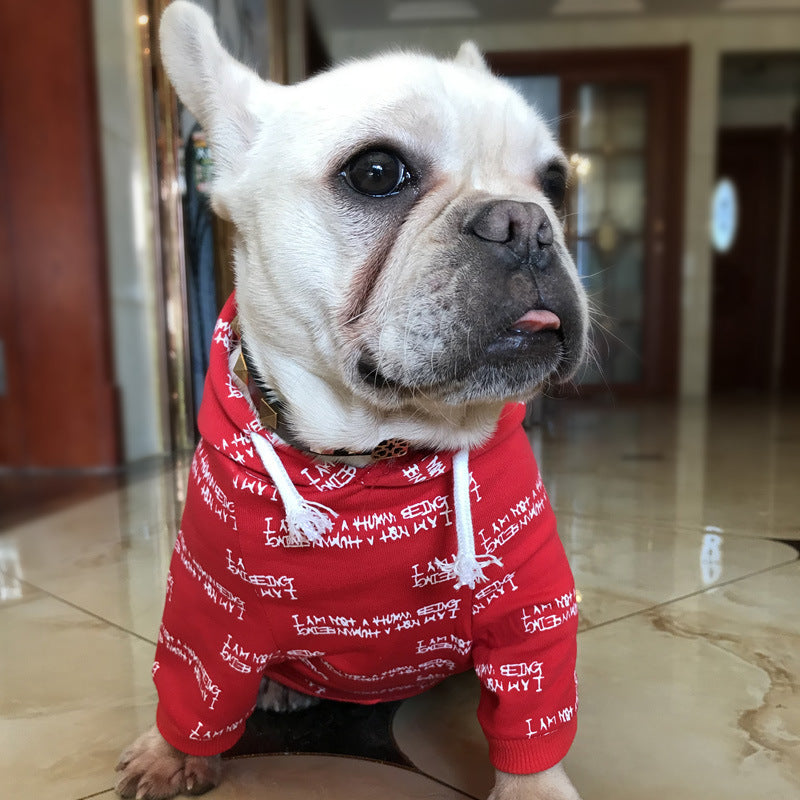 HKM-7971773 Stylish Cotton Sweatshirt for Dogs in Black, White, and Red - Multiple Sizes Available