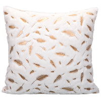 HKM-797267 Nordic Solid Color Plush Pillowcase with Imitation Feather Design - Available in Four Colors