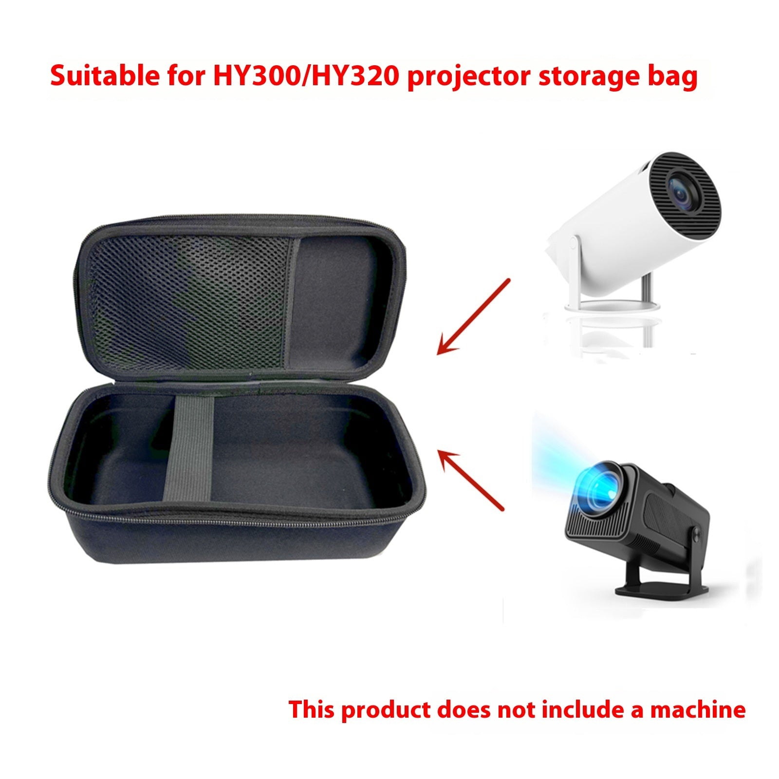 HKM-797267 Ultra HD Projector Storage Bag - Waterproof EVA Case for HY320 & HY300 Models