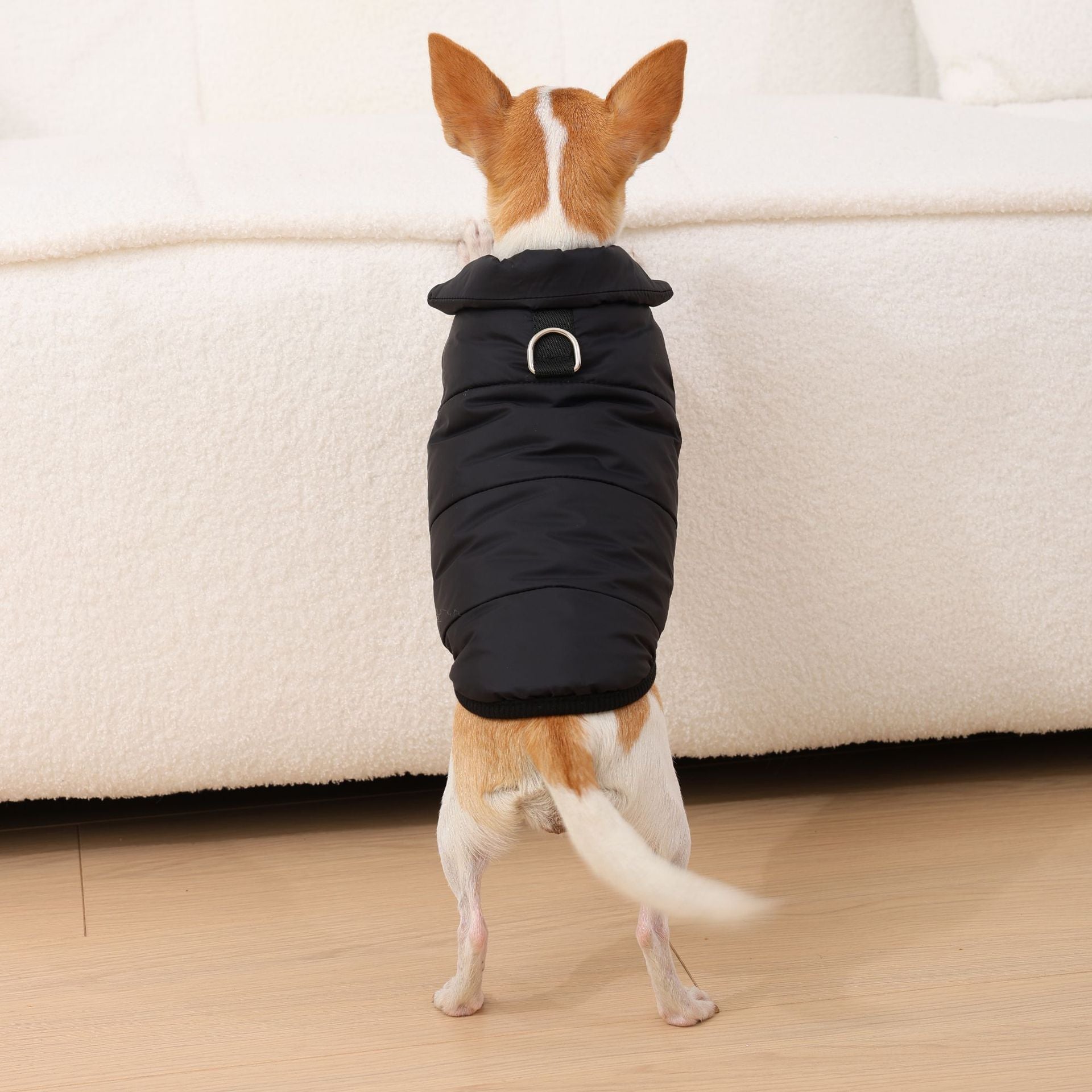 HKM-7973949 Stylish Traction Dog Coat in Black, Red, or Brown - Sizes XS to XL