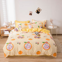 HKM-797395 Cartoon-Themed Four-Piece Bedding Set in Skin-Friendly Cotton for 1.5m, 1.8m, and 2.0m Beds