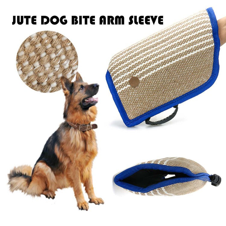 HKM-7974205 Dog Training Open Sleeve – Durable Linen Nipping Sleeve Protector with Color Edges