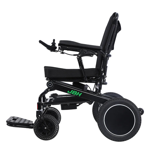HKM-797459 Portable Folding Dual Motor Electric Wheelchair with Aluminum Alloy Frame, 120 kg Load Capacity, 20 km Driving Range