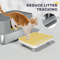 HKM-7974845 Stainless Steel Cat Litter Box with High Sides, Scoop, and Anti-Urine Leakage Design