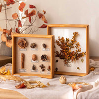 HKM-797523 Solid Wood Black Walnut Dried Flower Photo Frame - Modern Rectangular Design