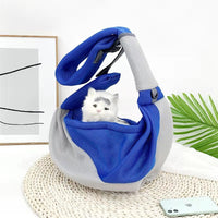 HKM-7975613 Portable Pet Travel Messenger Bag with Breathable Mesh Design - Adjustable Shoulder Straps and D-Shaped Ring