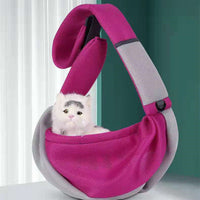 HKM-7975613 Portable Pet Travel Messenger Bag with Breathable Mesh Design - Adjustable Shoulder Straps and D-Shaped Ring
