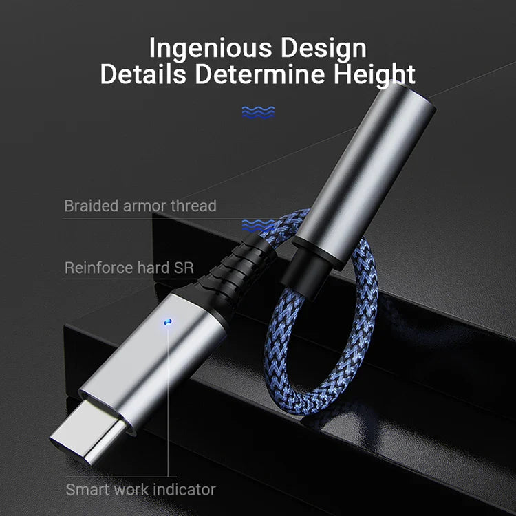 HKM-797587 USB-C to 3.5mm Aux Audio Adapter Cable for Headphones
